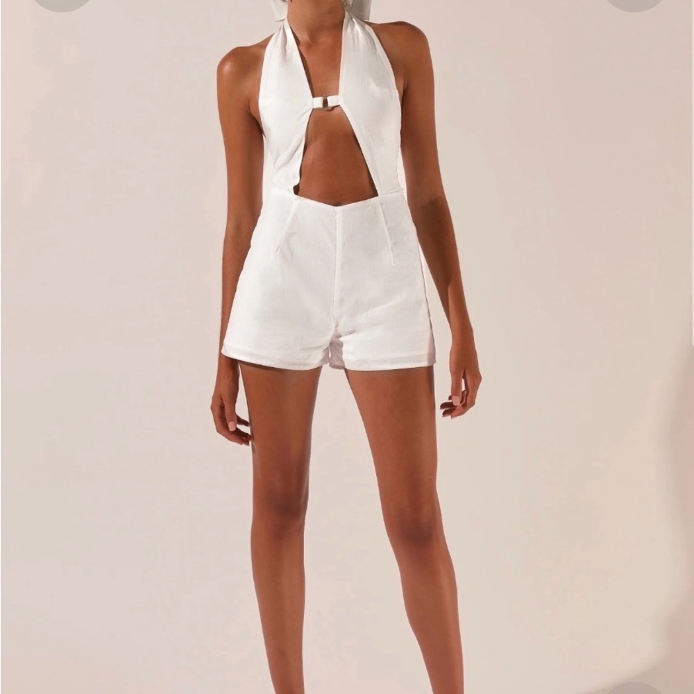 Peppermayo White Halter Neck Jumpsuit